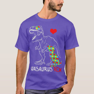 Dadasaurus Daddy Rex Autism Awareness Proud Dad Fa T-Shirt