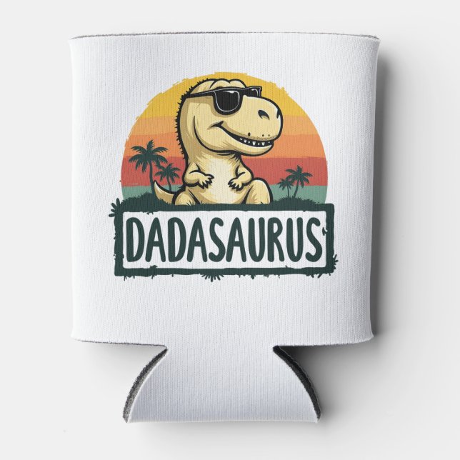 Dadasaurus Dinosaur Dad Dada Saurus Father's Day Can Cooler (Front)