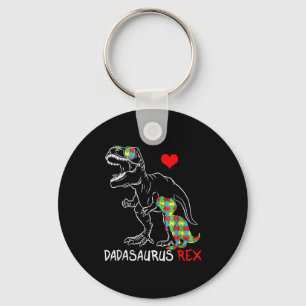 Dadasaurus Rex Autism Awareness Proud Dad Fathers  Key Ring