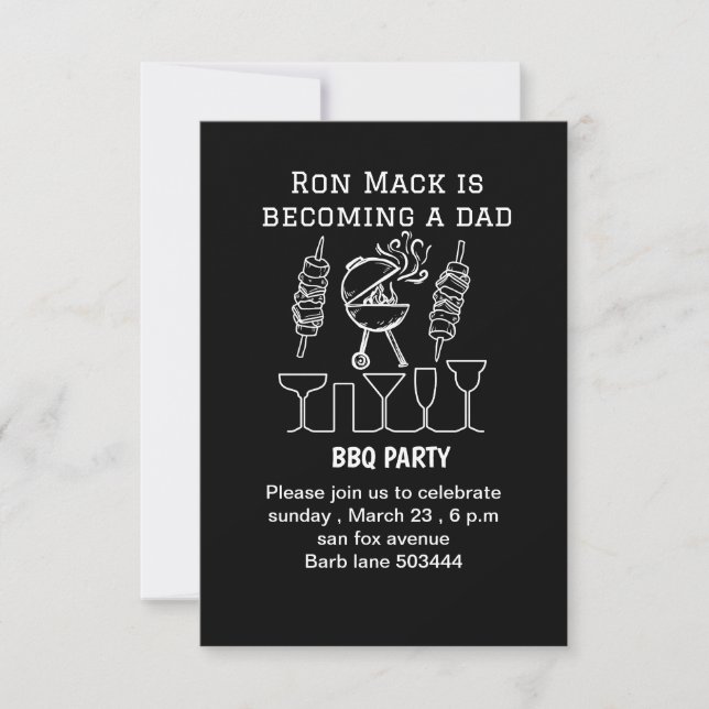 Dadchelor bbq party invitation (Front)