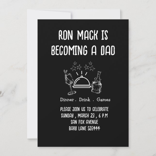 Dadchelor beer and diaper party invitation (Front)