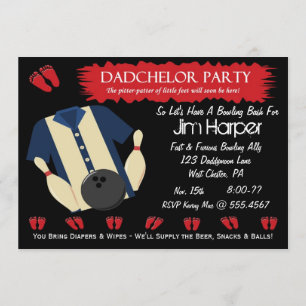 Dadchelor Bowling Party Invitations