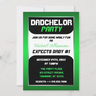 Dadchelor Party - Green & Black Invitations