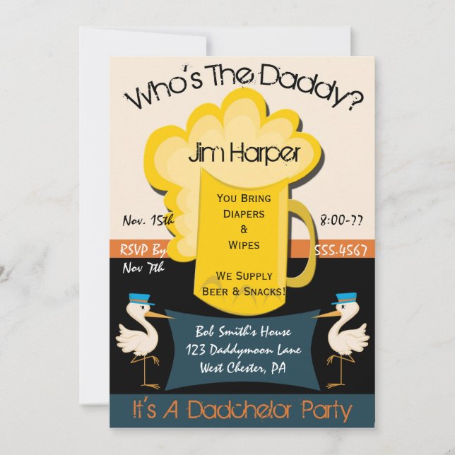Dadchelor Party Invitations (Front)