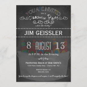 Dadchelor Party Invite in Chalkboard Typography