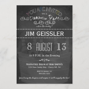 Dadchelor Party Invite in Chalkboard Typography