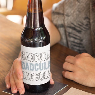 Dadcula Blue Halloween - Spooky Fun for Dad's Brew Beer Bottle Label