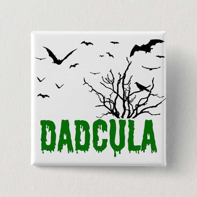 Dadcula Green Dripping Font Flying Bats 15 Cm Square Badge (Front)