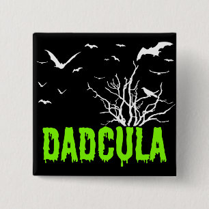 Dadcula Green Dripping Font Flying Bats Button