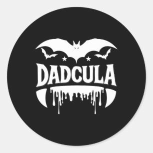Dadcula Halloween Bat Vampire Fangs Flowing Effect Classic Round Sticker