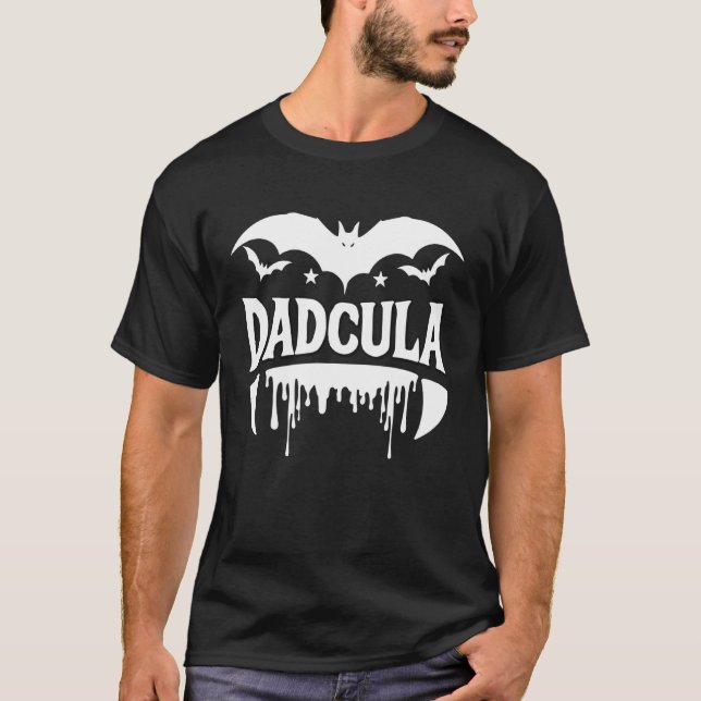 Dadcula Halloween Bat Vampire Fangs Flowing Effect T-Shirt (Front)
