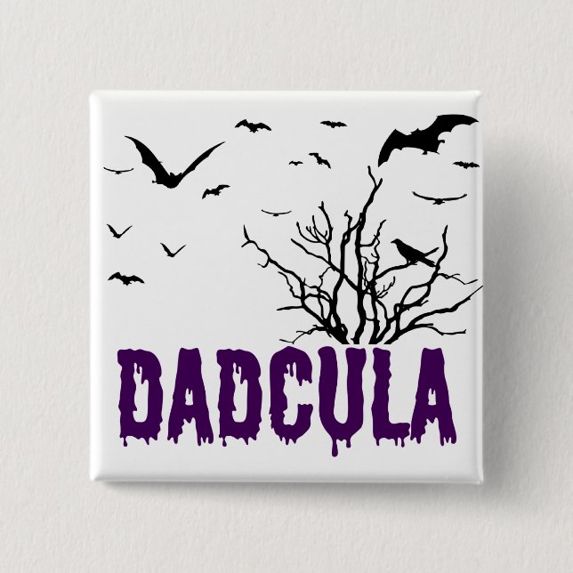 Dadcula Purple Dripping Font Flying Bats 15 Cm Square Badge (Front)
