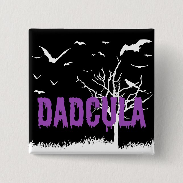 Dadcula Purple Dripping Font Flying Bats 15 Cm Square Badge (Front)