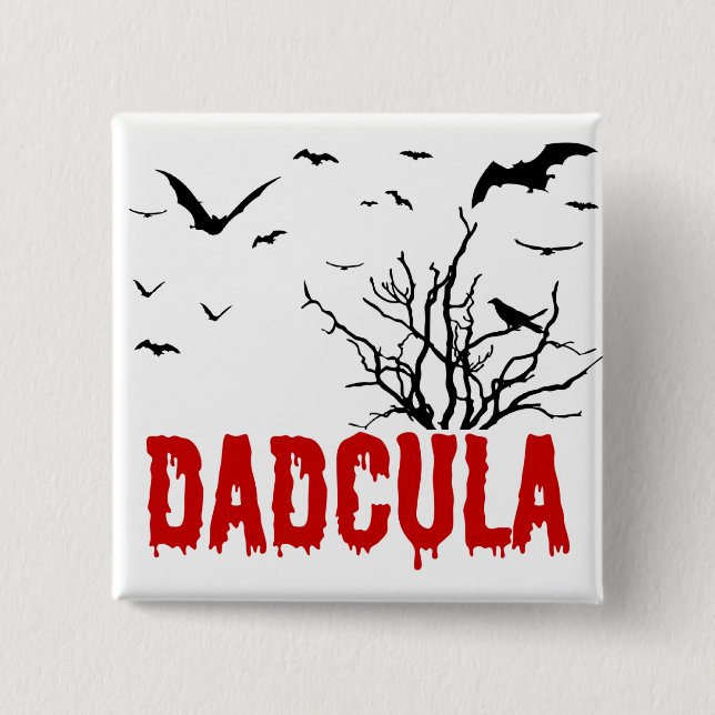 Dadcula Red Dripping Font Flying Bats 15 Cm Square Badge (Front)