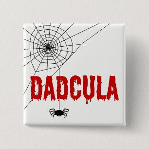 Dadcula Red Dripping Font Spider Web 15 Cm Square Badge