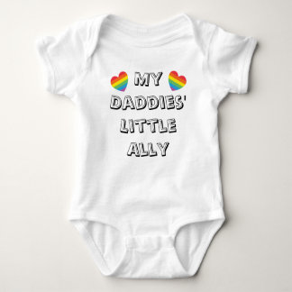 Daddies' Ally Rainbow Hearts Two Dads Cute Pride  Baby Bodysuit