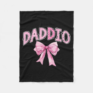 Daddio Birthday Girl Matching Coquette Pink Bow Fleece Blanket