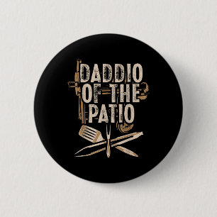 Daddio Of The Patio Dad Bbq Grilling Smoking Meat 6 Cm Round Badge