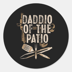 Daddio Of The Patio Dad Bbq Grilling Smoking Meat Classic Round Sticker