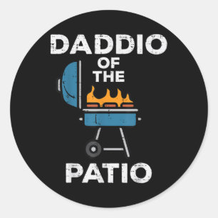 Daddio Of The Patio Funny Bbq Barbecue Grilling Da Classic Round Sticker