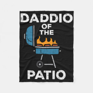 Daddio Of The Patio Funny Bbq Rbecue Grilling Dad Fleece Blanket