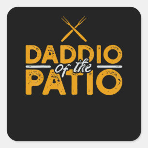 Daddio Of The Patio Funny Grill BBQ Square Sticker