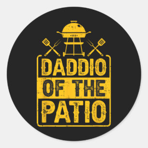 Daddio Of The Patio Grilling Bbq Dad 1 Classic Round Sticker