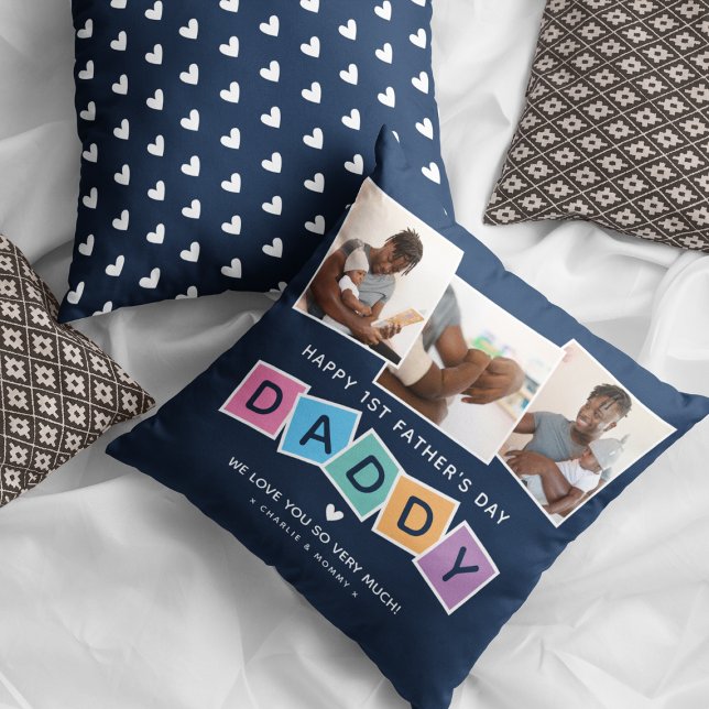 DADDY 1st Fathers Day Photo Keepsake Cushion (Creator Uploaded)