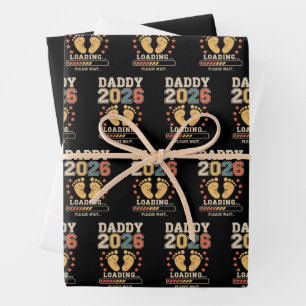 Daddy 2026 Loading Baby Announcement Expecting Dad Wrapping Paper Sheet