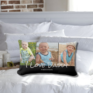 Daddy 3 Photo Collage Lumbar Cushion