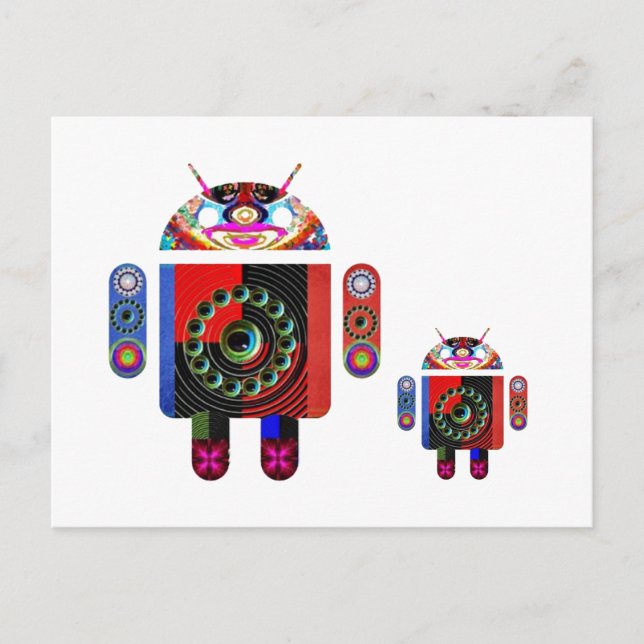 Daddy and Baby Android  -  Art101 by Navin Postcard (Front)