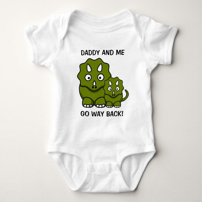 Daddy and Baby Triceratops Bodysuit (Front)
