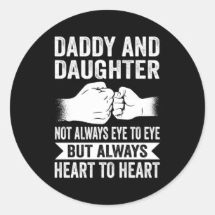 Daddy And Daughter Fist Bump Fist Bomb Fathers Day Classic Round Sticker