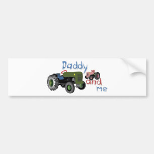Daddy and Me Girl Tractors Bumper Sticker