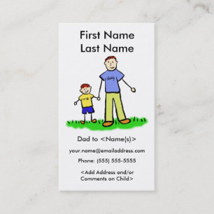 Daddy and Son Custom Photo Calling Playdate Cards