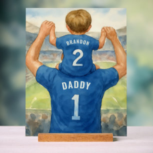 Daddy and Son Matching Jerseys Football Dad Acrylic Sign