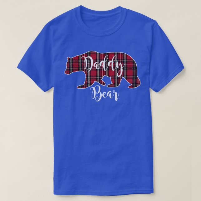 Daddy Bear Black Red Tartan Plaid Fun Dad Father G T-Shirt (Design Front)