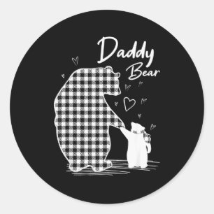Daddy Bear Christmas Pajama G Buffalo Plaid  Classic Round Sticker