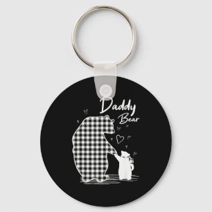 Daddy Bear Christmas Pajama G Buffalo Plaid Key Ring