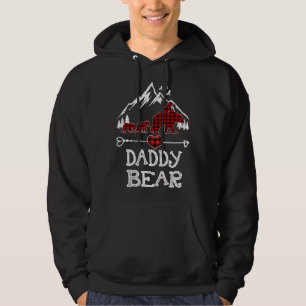 Daddy Bear Christmas Pajama Red Plaid Buffalo Fami Hoodie
