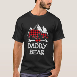Daddy Bear Christmas Pajama Red Plaid Buffalo Fami T-Shirt