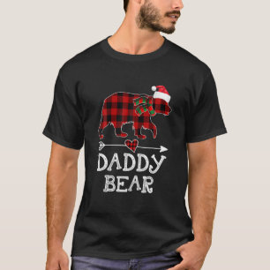 Daddy Bear Christmas Pajama Red Plaid Buffalo Fami T-Shirt