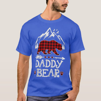 Daddy Bear Christmas Pajama Red Plaid Buffalo Fami T-Shirt