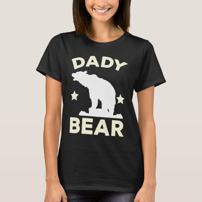 Daddy Bear Cubs Family Father Kids Twins Animal Fo T-Shirt (Front)