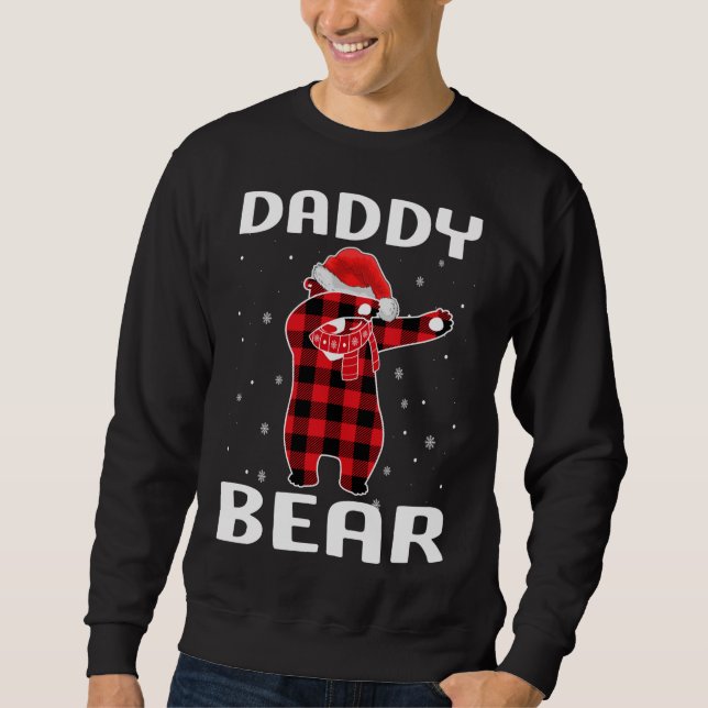 Daddy Bear Dabbing Christmas Pajama With Santa Hat Sweatshirt (Front)