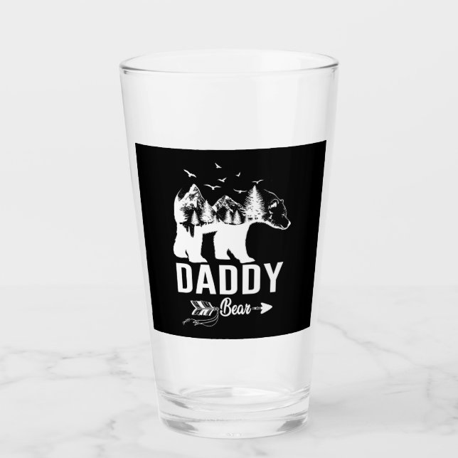 Daddy Bear Father's Day Funny Cool Camping Glass (Front)