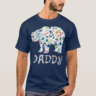 Daddy Bear Floral Gifts Matching Family Flower  T-Shirt