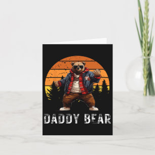 Daddy Bear Papa Bear Best Idea Fathers Day Retro C Card