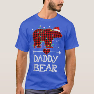 Daddy Bear Red Plaid Pajama Bear With Fairy Lights T-Shirt