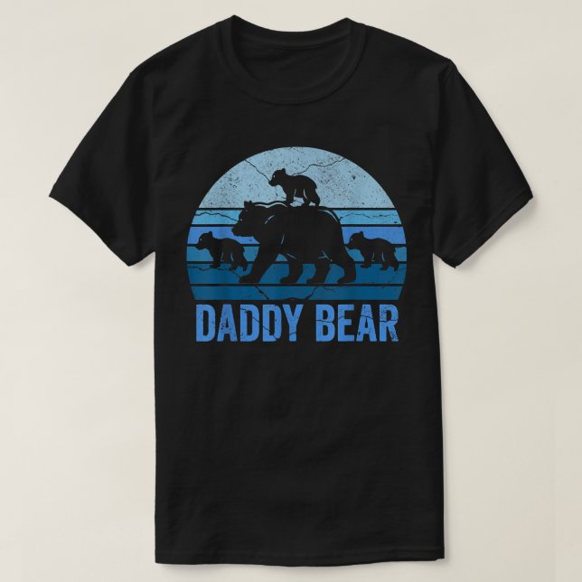 daddy bear three cubs tshirt, bear daddy shirts fo (Design Front)